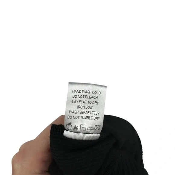 SUPERDOWN‎ Darcey Cut Out Jumpsuit Ribbed Black Strapless Flare Event Medium M - Picture 9 of 16